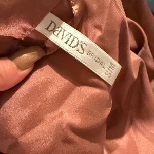 David's Bridal Copper Rose Satin Robe Size S/M